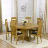 Round Oak Dining Tables and 4 Chairs (Photo 4 of 25)