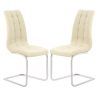 Cream Faux Leather Dining Chairs (Photo 1 of 25)