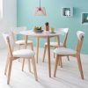 Valencia 5 Piece Round Dining Sets With Uph Seat Side Chairs (Photo 14 of 25)