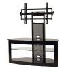 Transdeco Black Glass Tv Stand With Integrated Flat Panel Mount pertaining to 2017 65 Inch Tv Stands With Integrated Mount (Photo 3581 of 7825)
