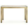 Parsons Clear Glass Top & Elm Base 48X16 Console Tables (Photo 4 of 25)