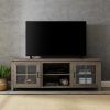 Jaxpety 58" Farmhouse Sliding Barn Door Tv Stands in Rustic Gray (Photo 8 of 15)