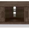 Most Recently Released Dark Wood Tv Stands intended for Dark 60" Tv Stand With Glass Doors Flat Screen Console Rustic (Photo 7360 of 7825)