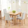Oak Dining Tables and Fabric Chairs (Photo 9 of 25)