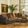 Leather and Chenille Sectional (Photo 1 of 20)