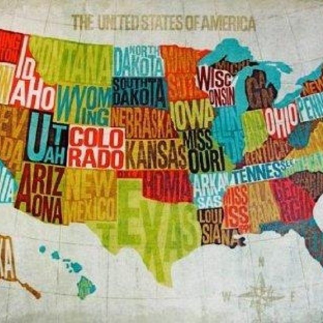 The Best Usa Map Wall Art