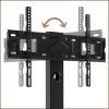Rfiver Universal Floor Tv Stands Base Swivel Mount With Height Adjustable Cable Management (Photo 12 of 15)