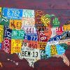 License Plate Map Wall Art (Photo 1 of 20)