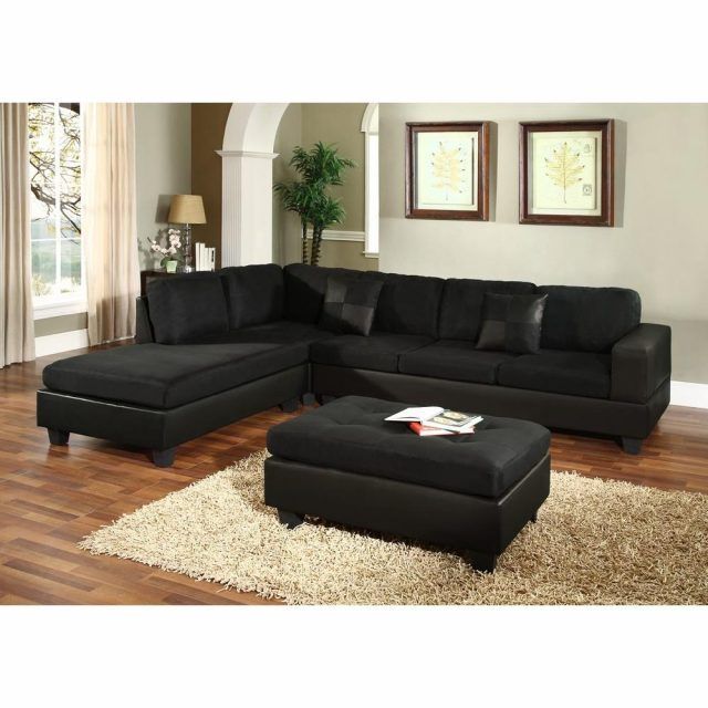 10 Best Collection of Black Leather Sectionals with Ottoman