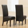Dark Brown Leather Dining Chairs (Photo 4 of 25)