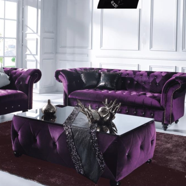 2024 Popular Velvet Purple Sofas