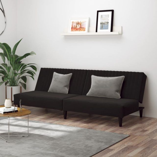 15 Ideas of 2 Seater Black Velvet Sofa Beds