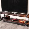 Reclaimed Wood & Iron 1950's Retro Media Console Cabinet | Media throughout Newest Cast Iron Tv Stands (Photo 4766 of 7825)