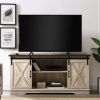 Tv Stands With Sliding Barn Door Console in Rustic Oak (Photo 8 of 15)
