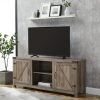 Jaxpety 58" Farmhouse Sliding Barn Door Tv Stands in Rustic Gray (Photo 9 of 15)