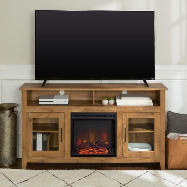 Top 15 of Wood Highboy Fireplace Tv Stands