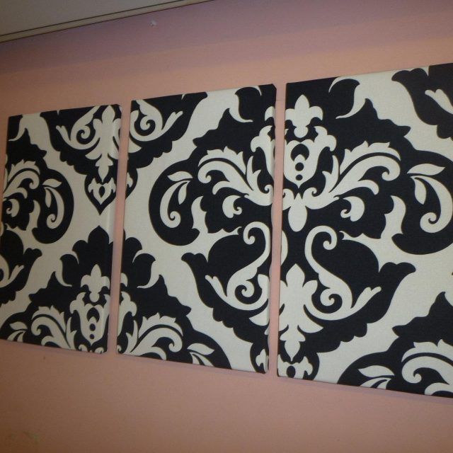 20 Ideas of Black and White Damask Wall Art
