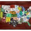 License Plate Map Wall Art (Photo 2 of 20)
