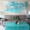 Oversized Teal Canvas Wall Art (Photo 10 of 25)