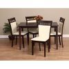 Caden 5 Piece Round Dining Sets With Upholstered Side Chairs (Photo 17 of 25)