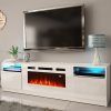 Wood Corner Storage Console Tv Stands for Tvs Up to 55" White (Photo 3 of 15)