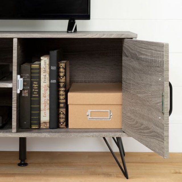 15 Ideas of South Shore Evane Tv Stands with Doors in Oak Camel
