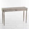 Parsons Travertine Top & Dark Steel Base 48X16 Console Tables (Photo 12 of 25)