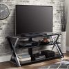 Whalen Xavier 3-in-1 Tv Stands With 3 Display Options for Flat Screens, Black With Silver Accents (Photo 5 of 15)