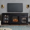 Modern Tv Stands in Oak Wood and Black Accents With Storage Doors (Photo 10 of 15)