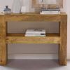 Natural Wood Mirrored Media Console Tables (Photo 21 of 25)