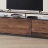 Oak & Brass Stacking Media Console Tables (Photo 16 of 25)