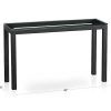 Parsons Clear Glass Top & Dark Steel Base 48X16 Console Tables (Photo 1 of 25)