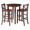 Bettencourt 3 Piece Counter Height Solid Wood Dining Sets (Photo 16 of 25)