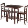 Winsome Wood Lynnwood Drop Leaf High Table In Walnut 94149 - The within Winsome 3 Piece Counter Height Dining Sets (Photo 7712 of 7825)