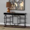 Parsons Grey Solid Surface Top & Dark Steel Base 48X16 Console Tables (Photo 18 of 25)