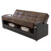 Celine Sectional Futon Sofas With Storage Camel Faux Leather (Photo 1 of 15)