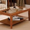 Wood Tempered Glass Top Coffee Tables (Photo 13 of 15)
