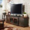 Modern Tv Stands in Oak Wood and Black Accents With Storage Doors (Photo 1 of 15)