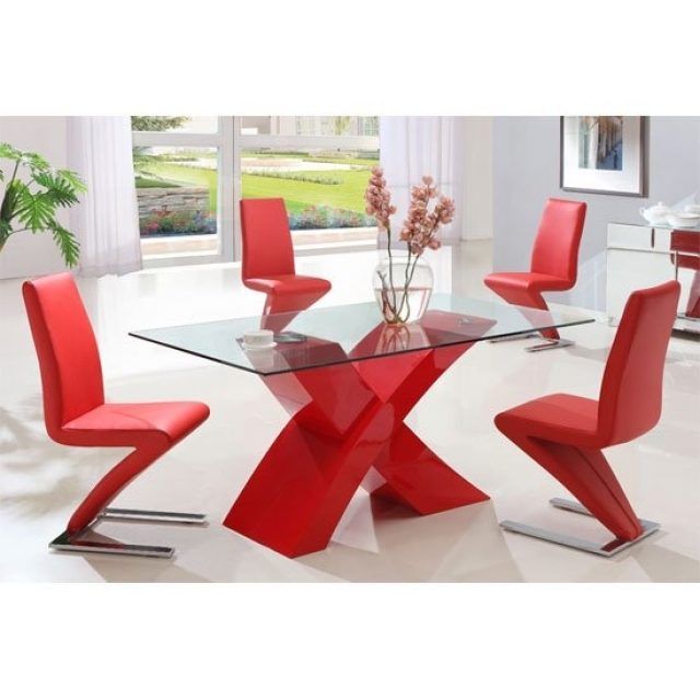 25 Photos Red Gloss Dining Tables